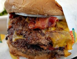 fast food burger calories