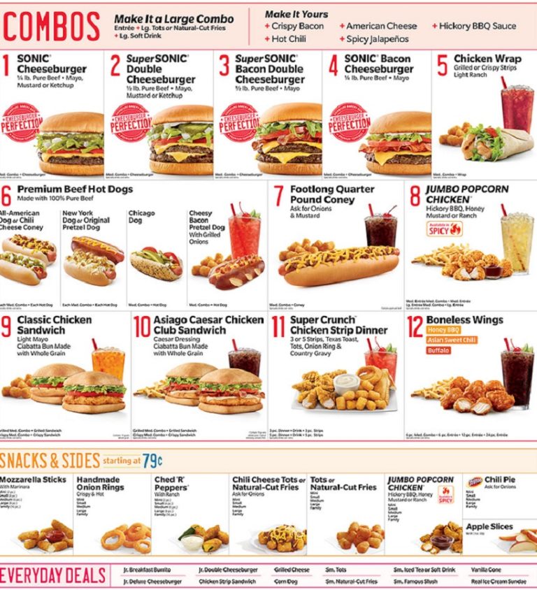 Sonic Menu Prices All Sonic Prices, Hours & Deals