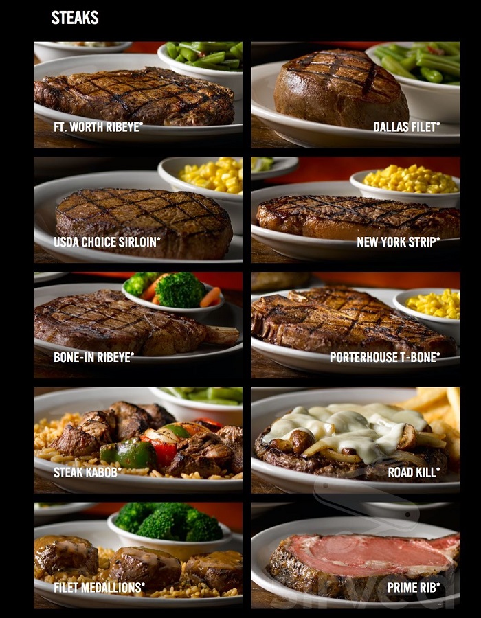 Texas roadhouse menu - The Texas Roadhouse Hand-Cut Steaks Menu